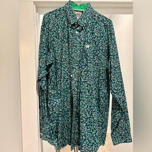 Cinch Paisley Shirt with Blue and Green Hues